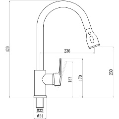 Изображение товара Смеситель для кухонной мойки Savol S-002801 хром с поворотным изливом