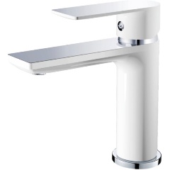 Изображение товара Смеситель для раковины Haiba HB10505-8 белый хром однорычажный монтаж