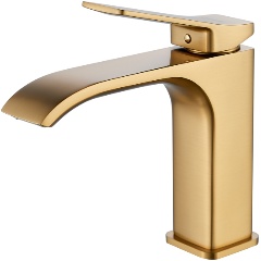 Изображение товара Смеситель для раковины Shevanik S4001G золотой сатин с аэратором