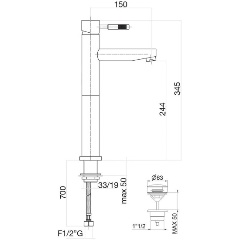 Изображение товара Смеситель для раковины Webert Rimini RI830402015, хром