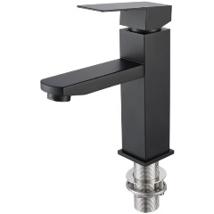 Изображение товара Смеситель для умывальника РМС SUS125BL-001F черный из нержавеющей стали