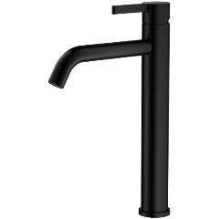 Изображение товара Смеситель для умывальника Splenka высокий S221.15.06 нержавеющая сталь черный