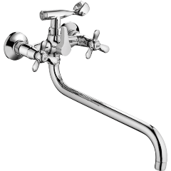 Изображение товара Смеситель для ванны FASHUN A2212 хром с поворотным изливом и душевым гарнитуром