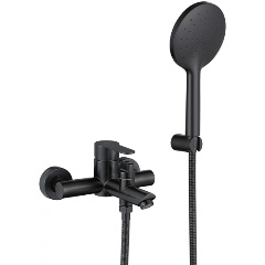 Изображение товара Смеситель для ванны Fmark FS8204H черный с душевым гарнитуром и керамическим картриджом