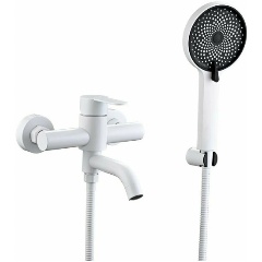 Изображение товара Смеситель для ванны Fmark FS8206W белый с душевым гарнитуром