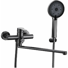 Изображение товара Смеситель для ванны Fmark FS8225Q графит с душевым гарнитуром