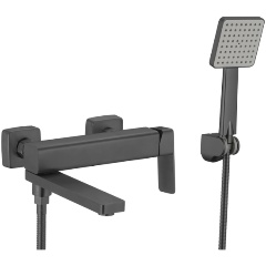Изображение товара Смеситель для ванны Fmark FS8724-22Q графит с душевым гарнитуром