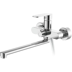 Изображение товара Смеситель для ванны HAIBA HB22590 с длинным изливом латунь хром