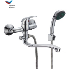 Изображение товара Смеситель для ванны и душа СЛАВЕН СЛ-ОД-Р30, с коротким S-Образным изливом 150 мм., комплект.