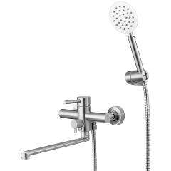 Изображение товара Смеситель для ванны Knotlor SS-03 сатин с душем и поворотным изливом