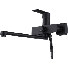 Изображение товара Смеситель для ванны и душа FENDI BLACK 68223,керамический дивертор, в комплекте шланг и 3-х режимная лейка, черный OSGARD