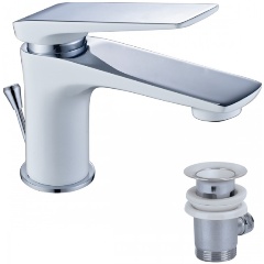 Изображение товара Смеситель Lemark ALLEGRO LM5906CW для умывальника хром и белый
