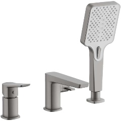 Изображение товара Смеситель на борт ванны BELZ B66715-3, оружейная сталь