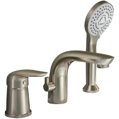 Изображение товара Смеситель на борт ванны однорычажный с душевым набором, никель Orange M60-333ni