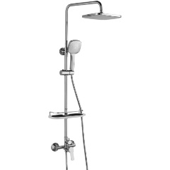 Изображение товара Душевая система Rossinka RS29-45 с регулируемой высотой штанги и лейкой "Тропический дождь"