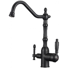 Изображение товара Смеситель Savol для кухонной мойки под фильтр поворотный латунь черный 34.2 см