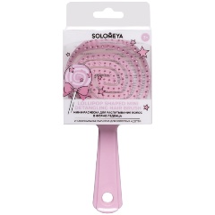 Изображение товара Мини-расческа для распутывания волос SOLOMEYA в форме леденца, розовая