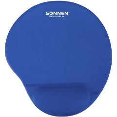 Изображение товара Коврик для мыши с подушкой под запястье SONNEN полиуретан/лайкра (250х220х20) синий