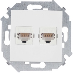 Изображение товара Розетка компьютерная Simon СП Simon 15 2мод. RJ45 + RJ45 белый, 1591593-030