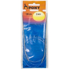 Изображение товара Спицы вязальные PONY круговые 2,00мм*120см, алюм., 50401