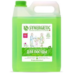 Изображение товара Гель для мытья посуды SYNERGETIC Яблоко 5 л концентрированное экологичное средство