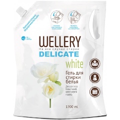 Изображение товара Гель для стирки WELLERY DELICATE WHITE для деликатной стирки белых вещей, 1.7 л