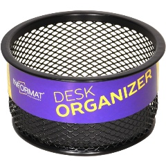 Изображение товара Стакан для канцелярских принадлежностей INFORMAT 50x95 мм черный металл