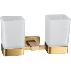 Изображение товара Стакан для ванной комнаты двойной Shevanik SG5622G, золотой сатин