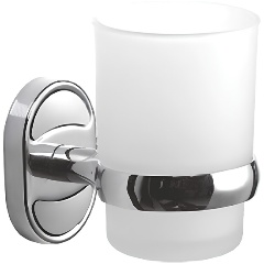 Изображение товара Стакан для ванной комнаты FASHUN A1906 хром настенный монтаж из матового стекла