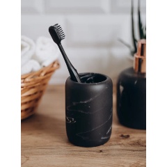 Изображение товара Стакан для зубных щеток Master House Marble 75200 из полирезина черный