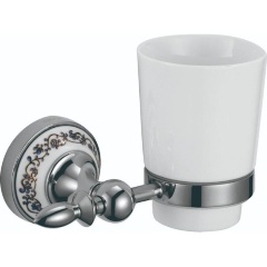 Изображение товара Стакан керамический Savol S-06858A с настенным держателем, хром (Уценка - У1)