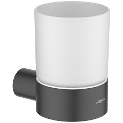 Изображение товара Стакан с держателем AQUATEK AQ4404MB ЛИРА, матовый черный