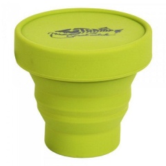 Изображение товара Стакан силиконовый Tramp складной с крышкой оливковый, 180мл.