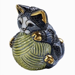 Изображение товара Коллекционная керамическая статуэтка полосатый котенок с клубком от De Rosa