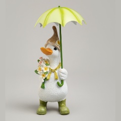 Изображение товара Статуэтка LEFARD утка под зонтиком 11х11х20 см садовая фигурка из полистоуна