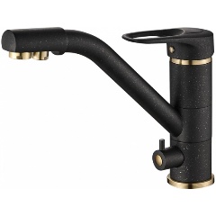 Изображение товара Смеситель STEEL HAMMER SH 321 BLACK BR для кухонной мойки, для фильтра