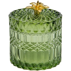 Изображение товара Шкатулка стеклянная Вещицы 9х9х10 см, зеленый (Fancy33)