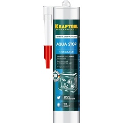 Изображение товара Стекольный силиконовый герметик KRAFTOOL Aqua Stop 300 мл прозрачный 41256-2