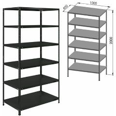 Стеллаж ms hard 2000х1000х500 4 полки