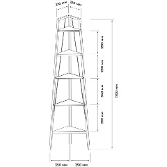 Изображение товара Стеллаж угловой Ulitka 74104058, черный