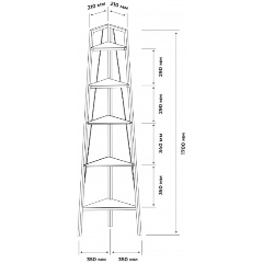 Изображение товара Стеллаж угловой Ulitka 74104058, черный (Уценка)