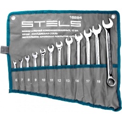 Изображение товара Набор комбинированных ключей STELS 15284 12 шт. 6-22 мм хромированное покрытие
