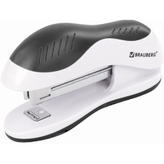 Изображение товара Степлер №10 BRAUBERG "JET", до 15 листов, эргономичный, бело-черный, 228581