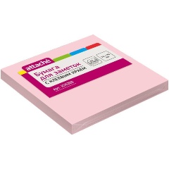 Изображение товара Стикеры ATTACHE с клеев.краем 76х76 розовый 100л, КТ356200