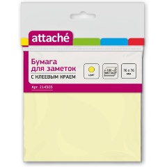 Изображение товара Стикеры ATTACHE с клеев.краем 76х76 желтый 100л