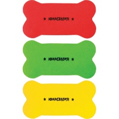 Изображение товара Стиратели магнитные для магнитно-маркерной доски ЮНЛАНДИЯ "Косточка", 55х110 мм, КОМПЛЕКТ 3 ШТ., ассорти