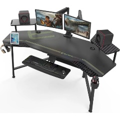 Изображение товара Геймерский стол Eureka AED-70B с RGB-подсветкой и множеством аксессуаров