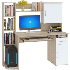 Изображение товара Стол компьютерный МЕБЕЛЬНАЯ ФАБРИКА "СОКОЛ" КСТ-11.1 Дуб сонома/Белый