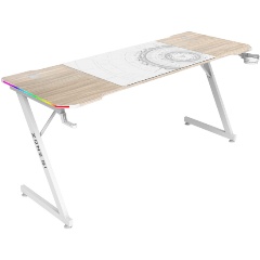 Изображение товара Геймерский компьютерный стол ZONE 51 TRINE 160 RGB Wood/White