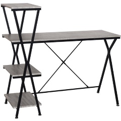 Изображение товара Стол на металлокаркасе BRABIX LOFT CD-004 (1200х535х1110мм), 3 полки, цвет дуб антик